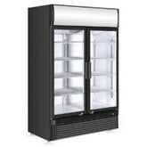 2 DOOR UPRIGHT BLACK DISPLAY COOLER. - Mabrook Hotel Supplies